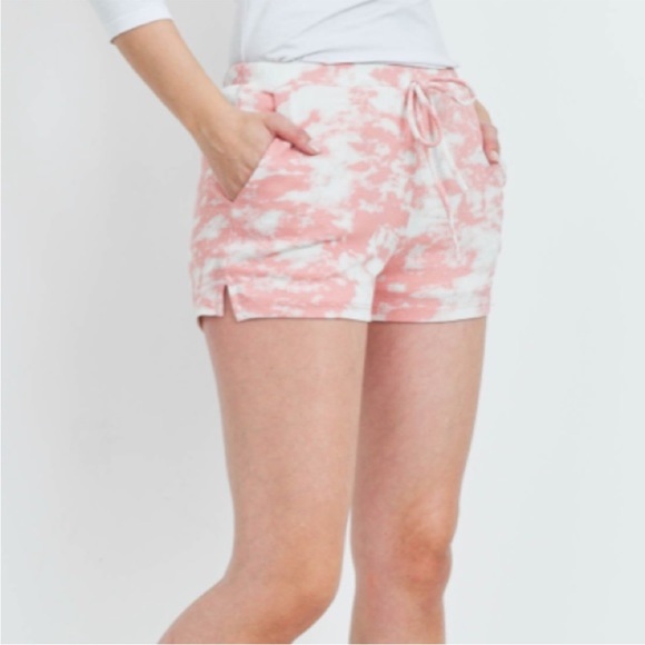 Pink Tie Dye, Waffle Texture Shorts - Picture 8 of 8